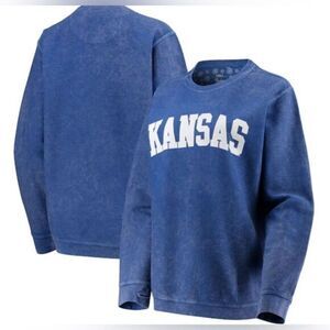 NWOT Pressbox Women’s Blue Univ of Kansas Jayhawks Vintage Wash Tee Shirt - 2XL